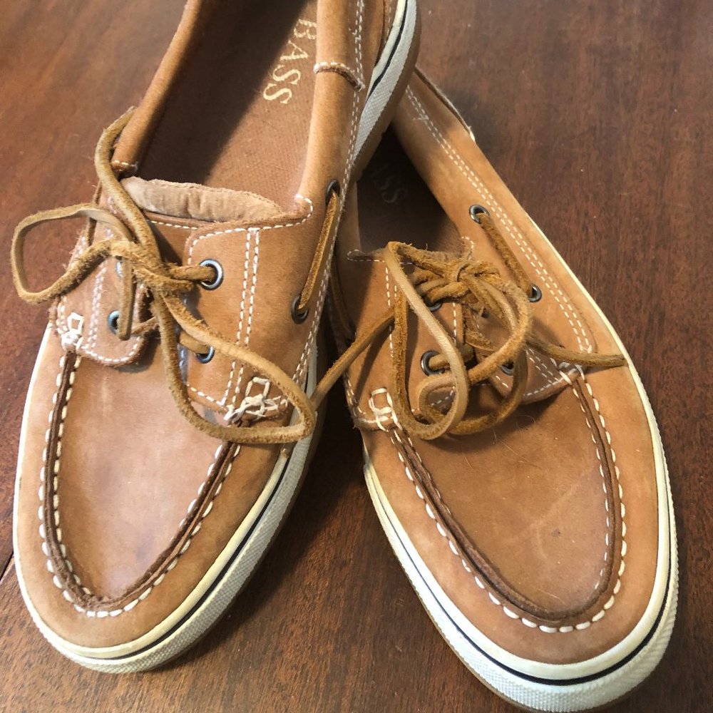Loafer Style Suede Leather Bass Deck Shoes Size 8 1/2